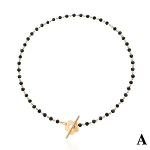 Bohemian Flower Necklace for Women Crystal Bead Clavicle Necklace