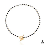 Bohemian Flower Necklace for Women Crystal Bead Clavicle Necklace