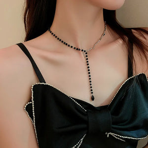 Crystal Geometric Necklace for Women Gothic Choker Clavicle Chain