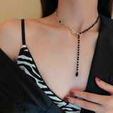 Crystal Geometric Necklace for Women Gothic Choker Clavicle Chain