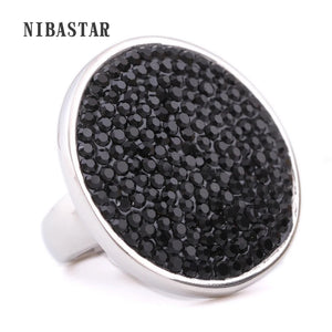 Crystal Wedding Rings Stainless Steel Part Ring Women Jewelry