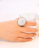 Crystal Wedding Rings Stainless Steel Part Ring Women Jewelry