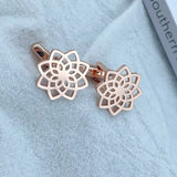 Flower Stainless Steel Cufflink for Men Women