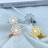 Flower Stainless Steel Cufflink for Men Women