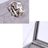 Black/Gray Velvet Earrings Jewelry Boxes Storage Organizer