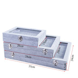 Black/Gray Velvet Earrings Jewelry Boxes Storage Organizer