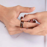 Tungsten Wedding Ring Celtic Dragon Inlay Orange Carbon Fiber
