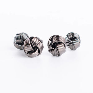 Knot Cufflinks 3 Solid Colors Cuff Buttons Mens Jewelry For French Shirt