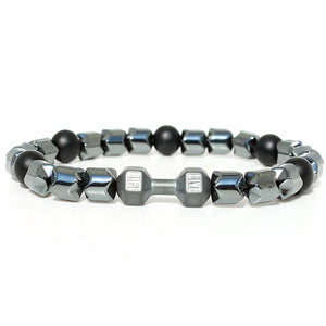 Hematite Stone Dumbbell Bracelet Fitness Jewelry