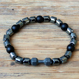 Hematite Stone Dumbbell Bracelet Fitness Jewelry