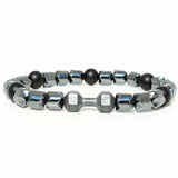 Hematite Stone Dumbbell Bracelet Fitness Jewelry