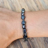 Hematite Stone Dumbbell Bracelet Fitness Jewelry