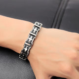 Men's Silicone Cross Magnetic Bracelet Stainless Steel Male Jewelry
