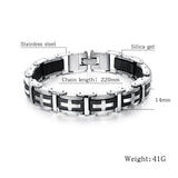 Men's Silicone Cross Magnetic Bracelet Stainless Steel Male Jewelry