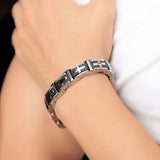 Men's Silicone Cross Magnetic Bracelet Stainless Steel Male Jewelry