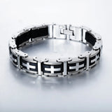 Men's Silicone Cross Magnetic Bracelet Stainless Steel Male Jewelry