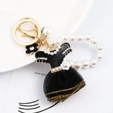 Pearl Key Chains for Women Bag Charm Pendant Dress Keyings