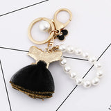 Pearl Key Chains for Women Bag Charm Pendant Dress Keyings
