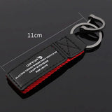 Soft Leather Keychain High Cowhide Splicing Nylon Keyring Pendant Business Men's