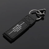 Soft Leather Keychain High Cowhide Splicing Nylon Keyring Pendant Business Men's