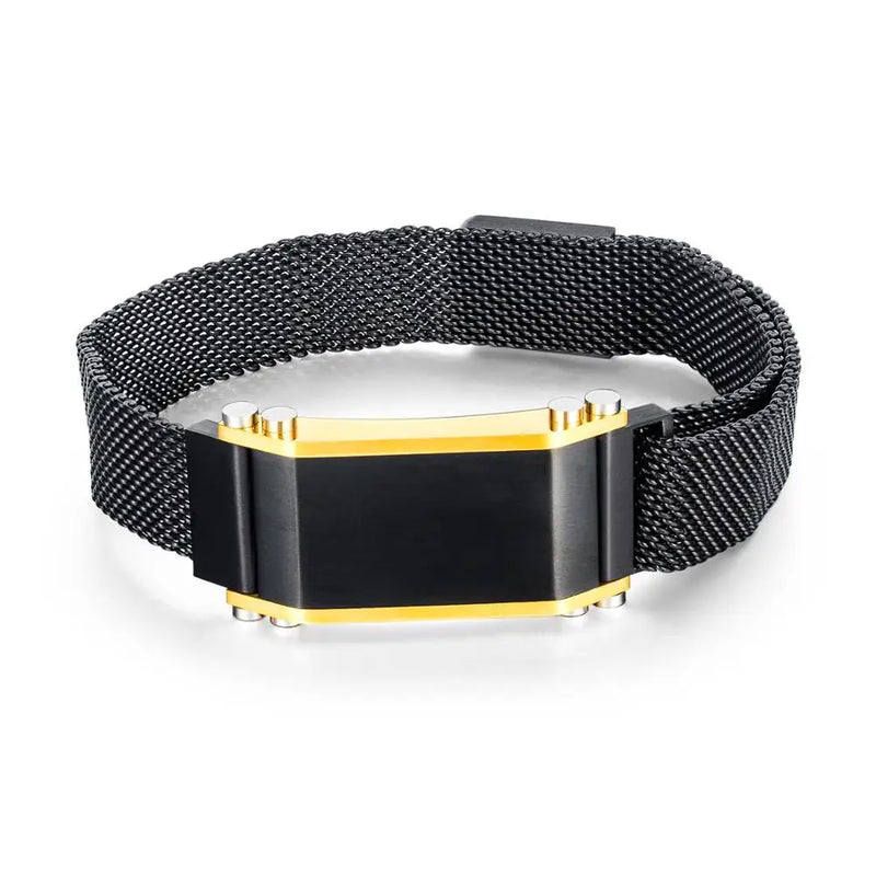 Stainless Steel Mesh Belt Bracelet For Men Charm