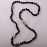 Crystal Paved Stone Beads Necklace Handmade