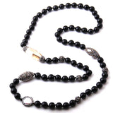 Crystal Paved Stone Beads Necklace Handmade
