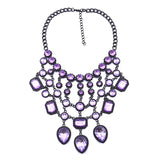 Stone Tassel Choker Necklace Indian Maxi Large Collar Bib Pendants