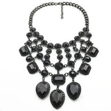 Stone Tassel Choker Necklace Indian Maxi Large Collar Bib Pendants
