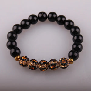 Stone Women Stretch Bracelet with Tiger Eye Pave Beads