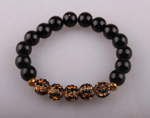 Stone Women Stretch Bracelet with Tiger Eye Pave Beads