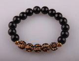Stone Women Stretch Bracelet with Tiger Eye Pave Beads