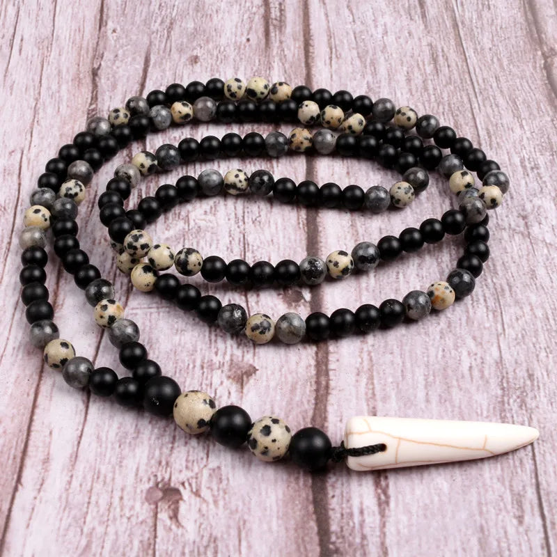 Angle Pendant Necklace with Stones Bead for Men