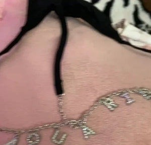 Stainless Steel Letters Name T-String Panty Chain Thong