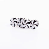 Stripe Tuxedo Cufflinks and Studs Set Round Cuff Buttons For Mens
