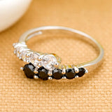 Polished High Stone Silver Plated Ring Women Wedding Jewelry
