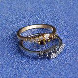 Polished High Stone Silver Plated Ring Women Wedding Jewelry