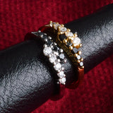 Polished High Stone Silver Plated Ring Women Wedding Jewelry