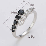 Polished High Stone Silver Plated Ring Women Wedding Jewelry