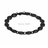 Coffee Beans Chain Bracelet Stainless Steel 8mm 7.87''