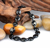 Coffee Beans Chain Bracelet Stainless Steel 8mm 7.87''