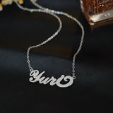 Personalized Initial Letter Bling Name Necklace Stainless Steel Women Jewelry