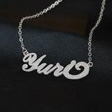 Personalized Initial Letter Bling Name Necklace Stainless Steel Women Jewelry