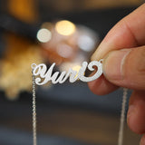Personalized Initial Letter Bling Name Necklace Stainless Steel Women Jewelry