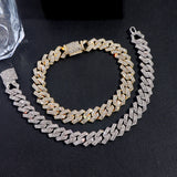 Prong Cuban Chain Bracelet Iced Out Hip Hop Bling Jewelry