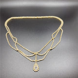 Bling Rhinestone Chain Hair Bohemian Bridal Wedding Flash Crown