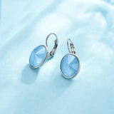 Austrian Crystals Round Circle Clip Earrings for Women Girls