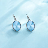 Austrian Crystals Round Circle Clip Earrings for Women Girls