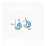 Austrian Crystals Round Circle Clip Earrings for Women Girls