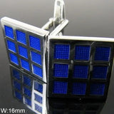 Square Check Style Enamel Cuff Links for Business French Shirt